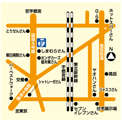小山喜沢店案内図