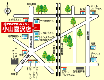 小山喜沢店案内図
