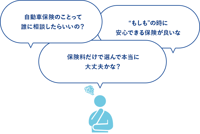 自動車保険のことって誰に相談したらいいの?「もしも」の時に安心できる保険が良いな。保険料だけで選んで本当に大丈夫かな?