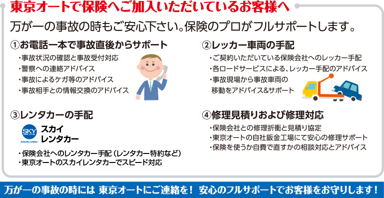 東京オートで保険へご加入いただいているお客様へ