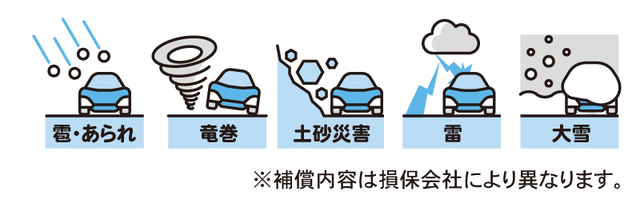 雹・あられ・竜巻・土砂災害・雷・大雪